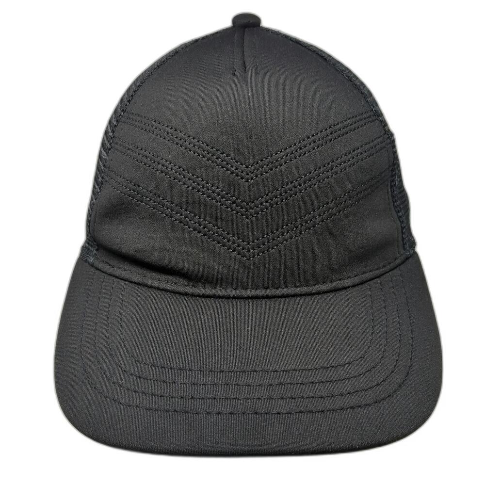Express Trucker Hat Black One Size Mesh Back Chevron Snapback Tonal Stitch Hat